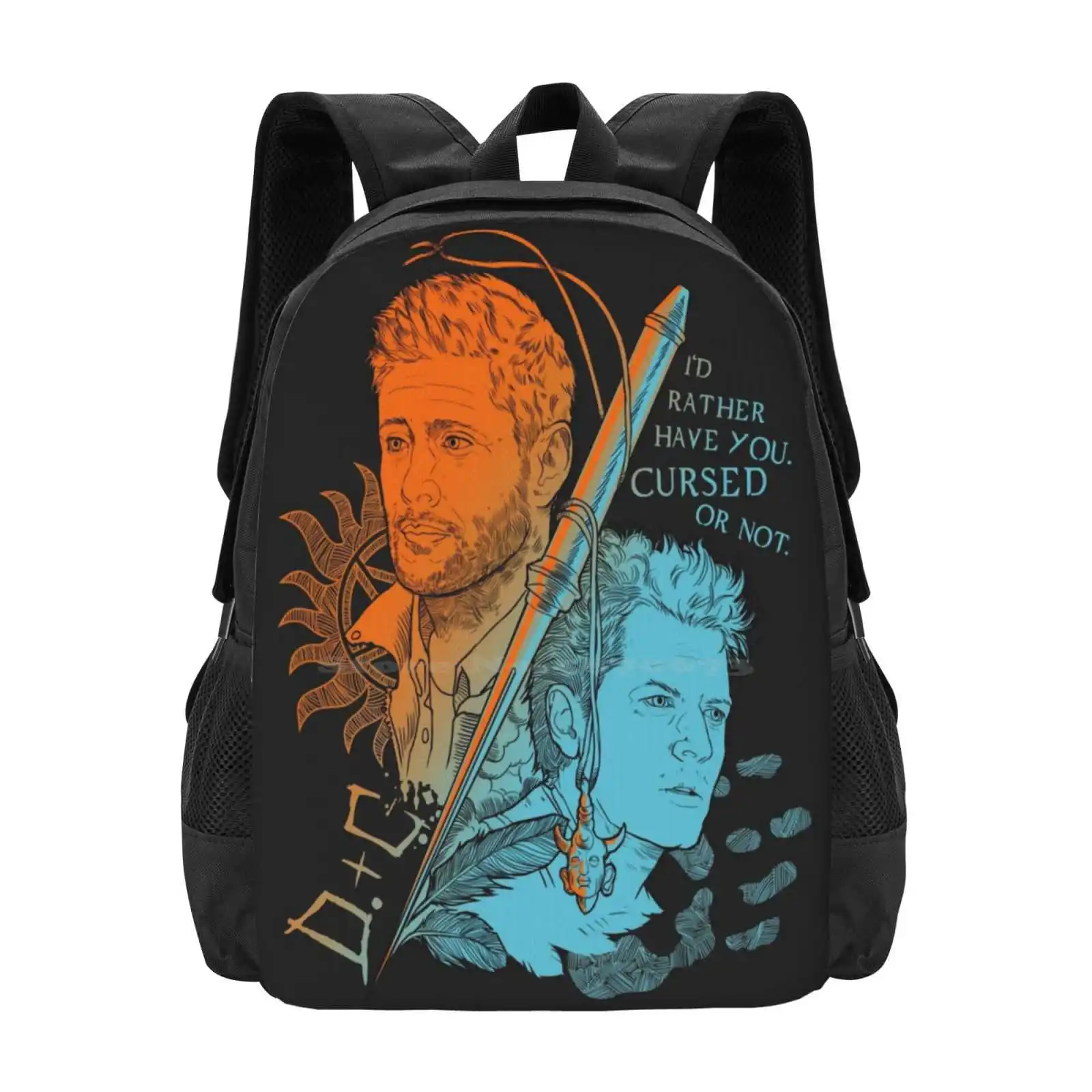 Supernatural - Destiel Hot Sale Schoolbag Backpack Fashion Bags Supernatural Dean Winchester Sam Winchester Destiel