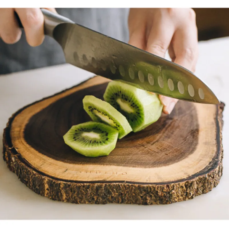 Creative Acacia Wood Chopping Blos Whole Wood Round Home Use Mini Fruits Cutting Boards Mildew Proof Tableware