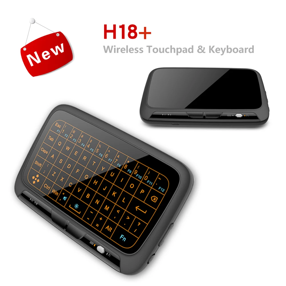 H18 Mini Full Touch Screen 2.4GHz Air Mouse Touchpad Backlight Wireless Keyboard Plug And Play Smart QWERTY Keyboard for IPTV