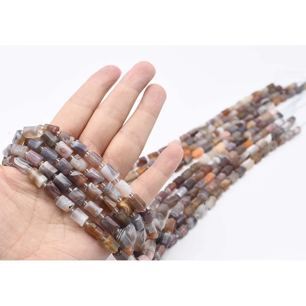 

10X14mm Natural Botswanna agate irregular cylindrical Stone Beads For DIY necklace bracelet jewelry make 15 "free delivery