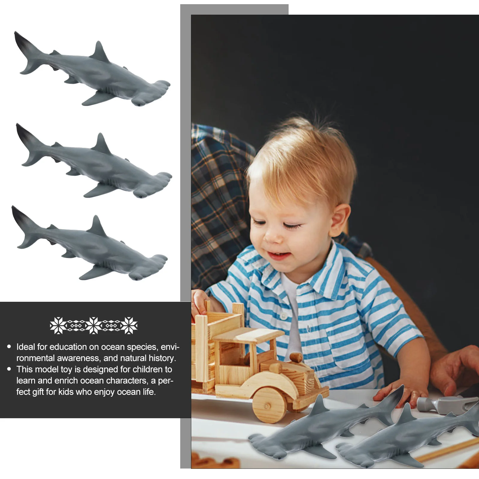 Marine Life Teaching Models Shark Animals Toy Toys Ocean Sea Figures Plastic Figurine Child