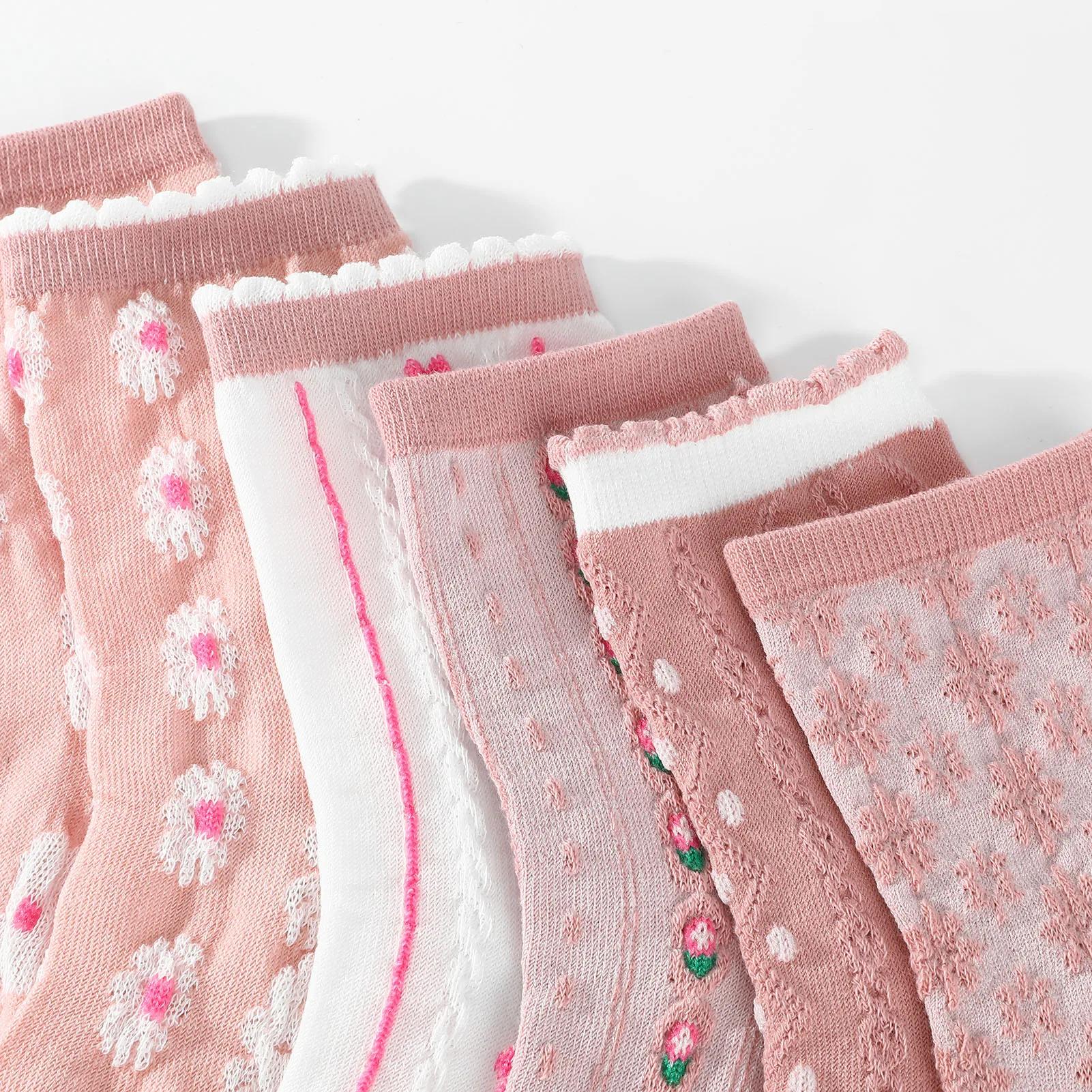 

Милые винтажные жаккардовые носки с цветочным принтом для женщин, дышащие противоскользящие носки до середины икры, всесезонные, разноцветные