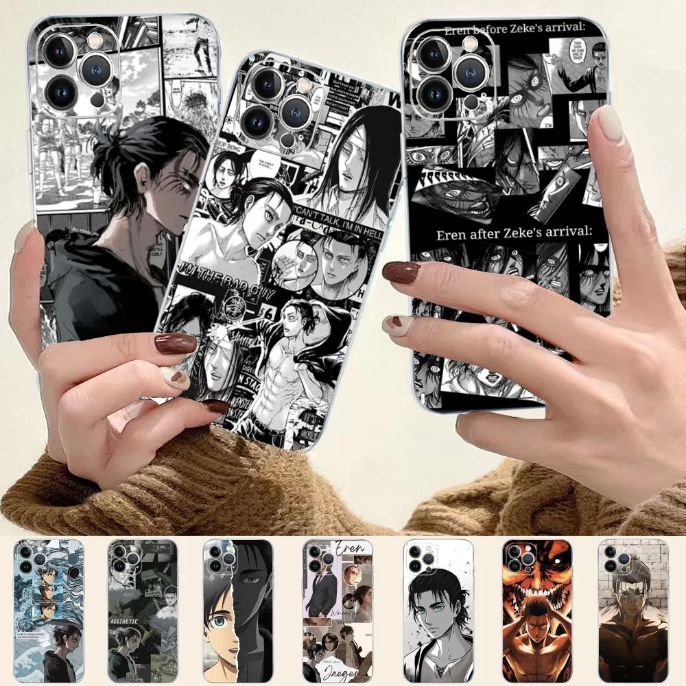 Attack on Titan Eren Jaeger manga Phone Case for iPhone 15 8 7 6 6S Plus X SE 2020 XR XS 14 11 12 13 Mini Pro Max Mobile Case