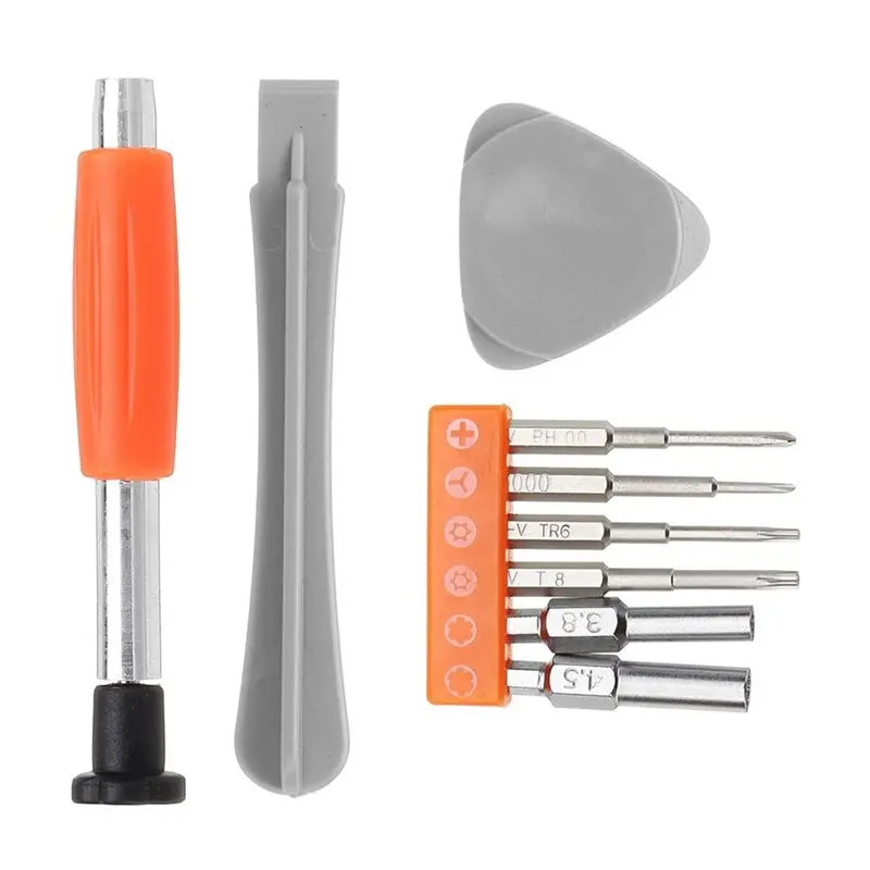 Y43A Game Console Repair Parts Screwdriver Set for Switch for GBA SP New 3DS XL PSP NGC, Disassembly Tool Kit, Orange