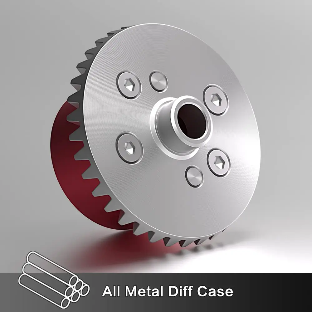 GLOBACT Metal Steel Bevel Gear Differential Case for 1/10 ARRMA SENTON Granite KRATON VORTEKS Outcast Big Rock