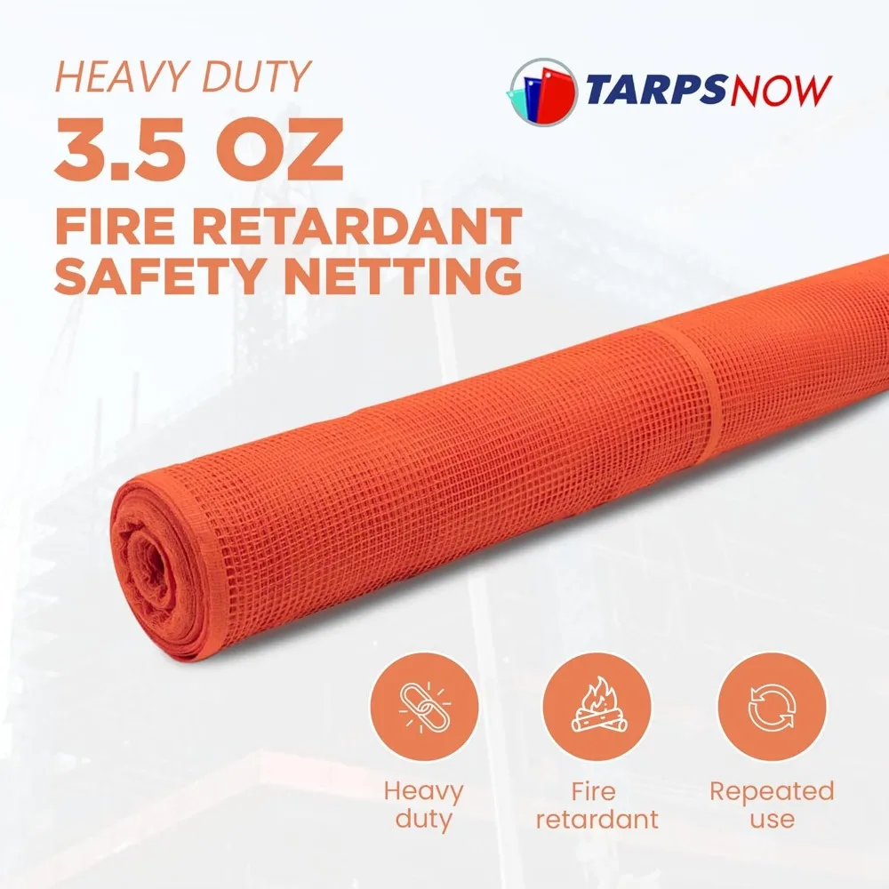 Construction Safety Debris Netting Rolls, (4' x 150') - Fire Retardant Heavy Duty Debris Netting with ¼” Mesh Scaffold Net