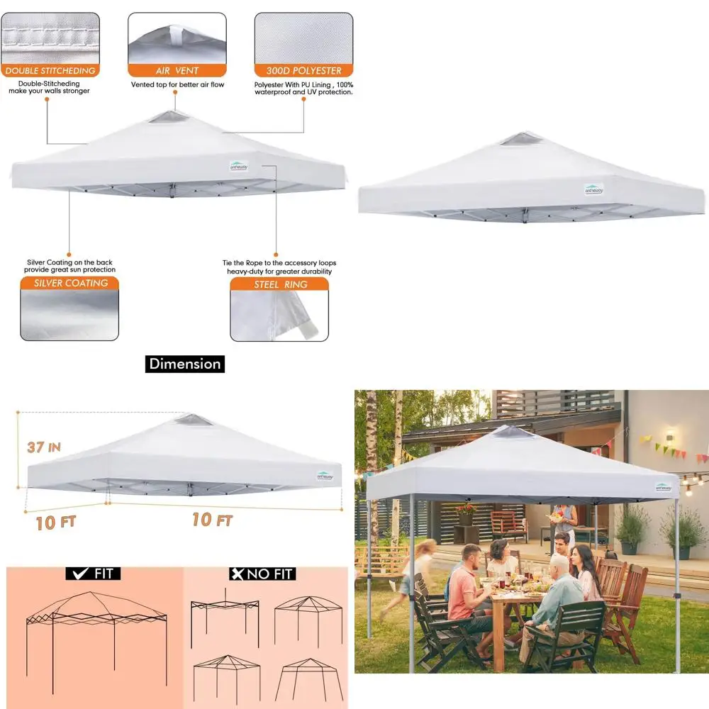 

Сменная верхняя крышка белого цвета 10x10 для палатки Up Tent с вентиляционным отверстием