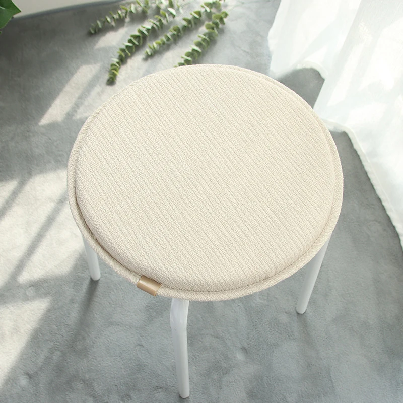 Concise Solid Colour Round Cushion Non-slip Sponge Small Round Stool Rattan Chair Bar Stool Cushion Long