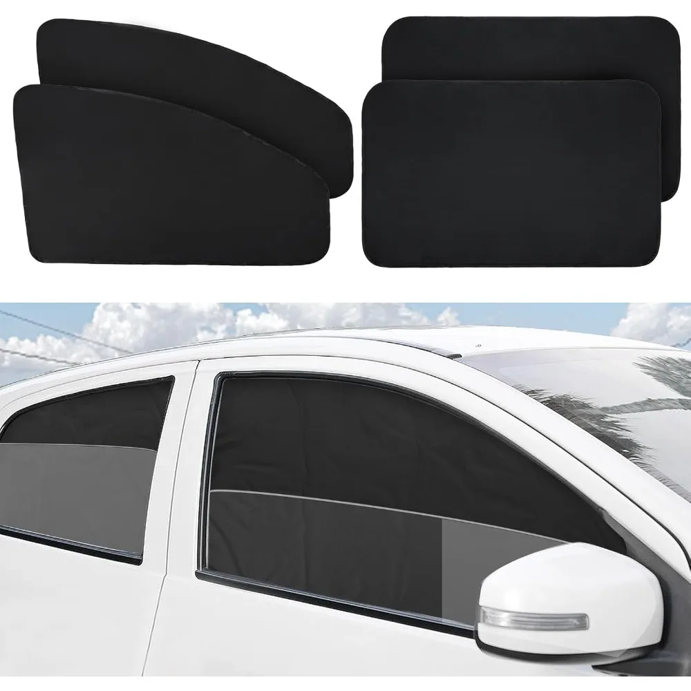

car window shades - 4 pack car priavcy curtains - side window sun shades for baby - 99% light block window covers for camping n