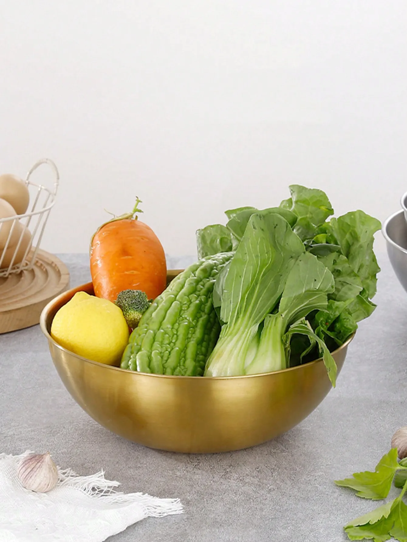 Großes 3-teiliges Salatschüssel-Set: doppelschichtiger, isolierter Edelstahl, bruchsicher, rostbeständig