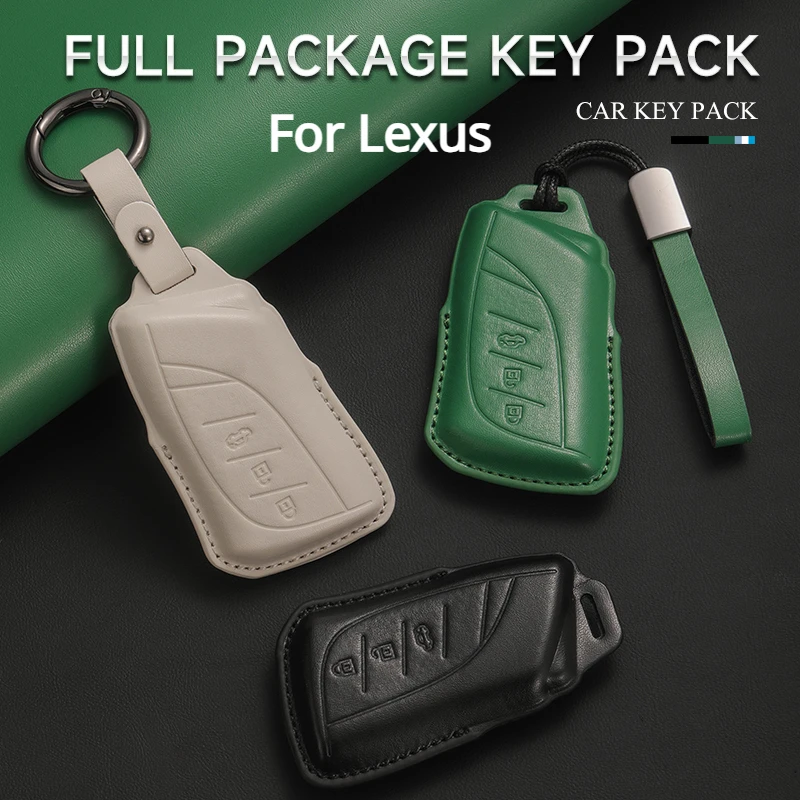 Leather Car Key Case Cover Shell For Lexus NX GS RX IS ES GX LX RC 200 250 350 LS 450H 300H Leather Cover Keychain For Lexus