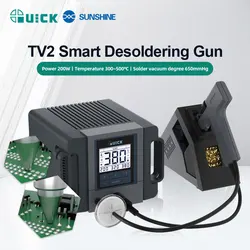 QUICK TV2 Desoldering Gun Tin Suction Gun LCD Built-in Vacuum Pump Tin Elimination Device Automatic Sleep for PCB Board Repair