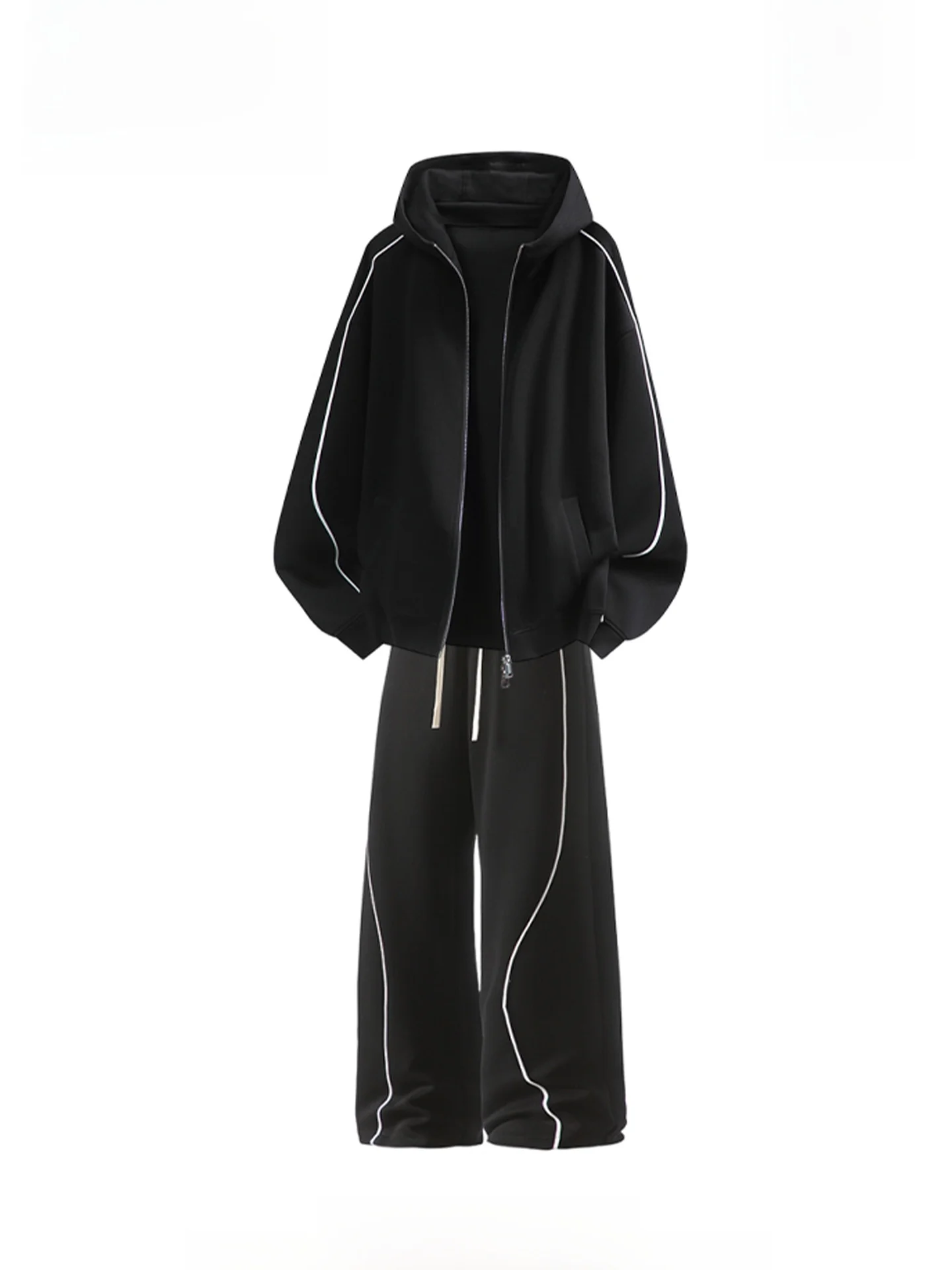 

Tonlion Men's Sportswear Set Loose Fit Hoodie Pants Autumn 2025 New Trendy Brand Casual Comfortable Cotton Polyester Blend