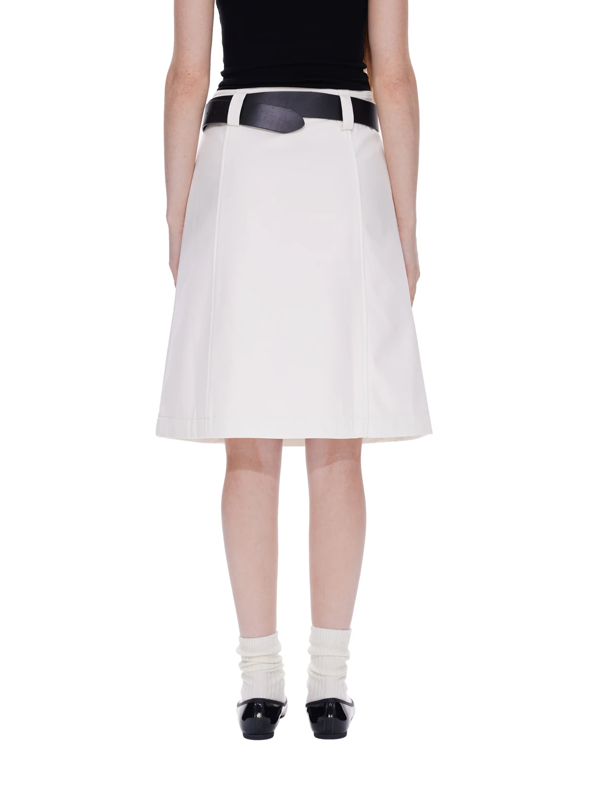 

MYEAOMENT женская юбка трапециевидной формы из структурированного хлопка, черного/белого цвета, повседневная одежда на молнии с низкой талией, летняя коллекция