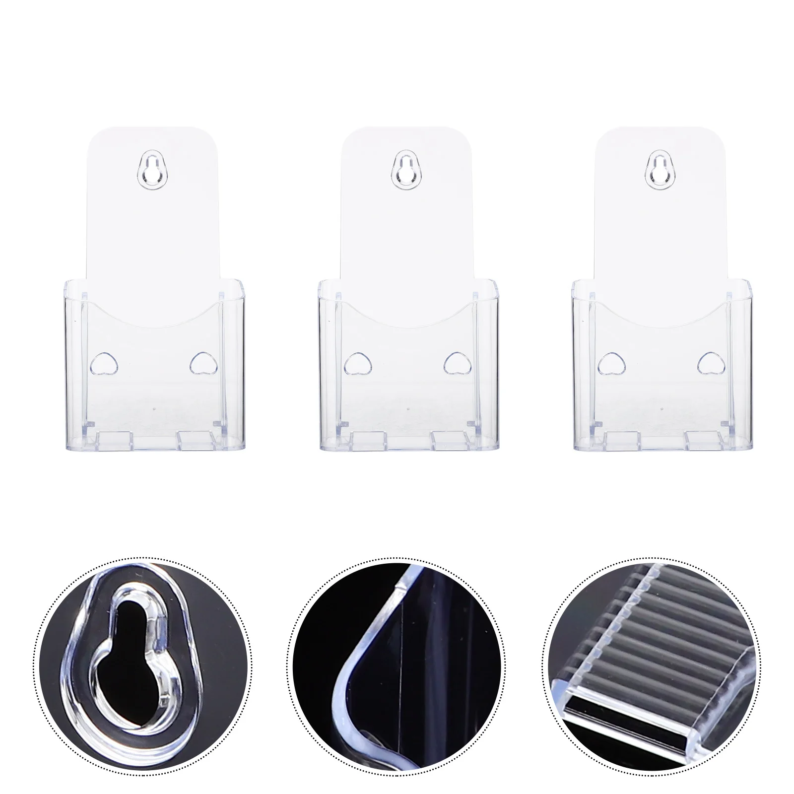 

3Pcs Clear Acrylic Pamphlet Rack Hanging Brochure Holder Pre Drilled Holes Office Desktop File Organizer Document Shelves Multi