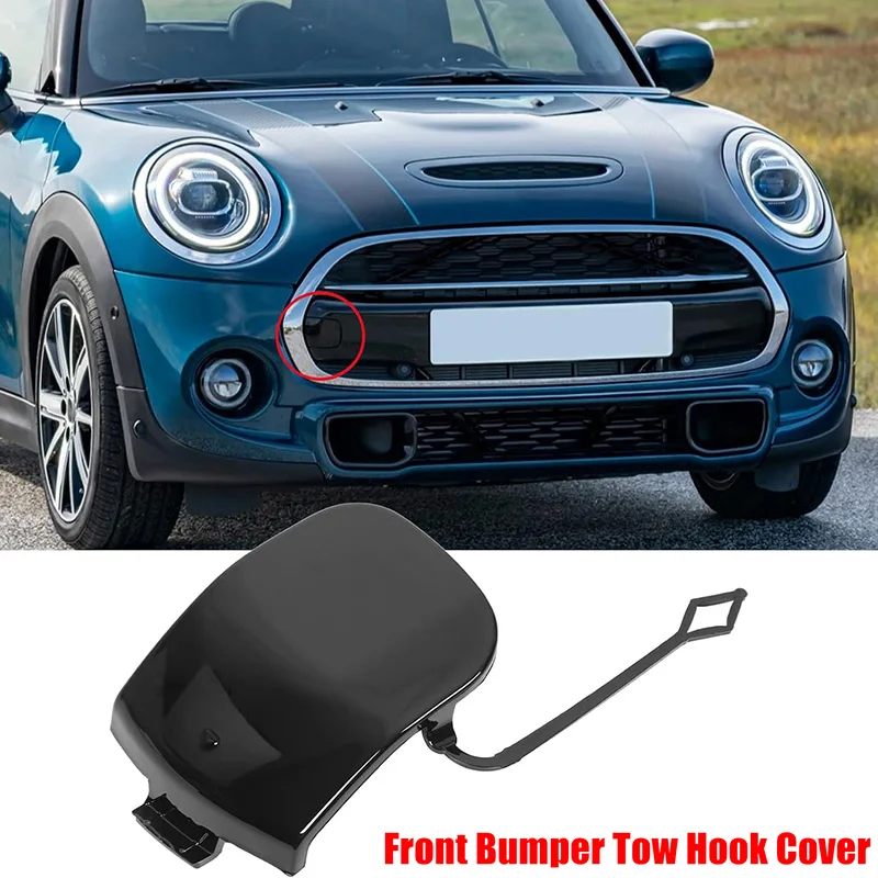Cubierta de la tapa del remolque del gancho de remolque del parachoques delantero del coche para MINI F55 escotilla de 5 puertas/escotilla de 3 puertas F56/F57 Convertible 2016-2018 Cooper S D