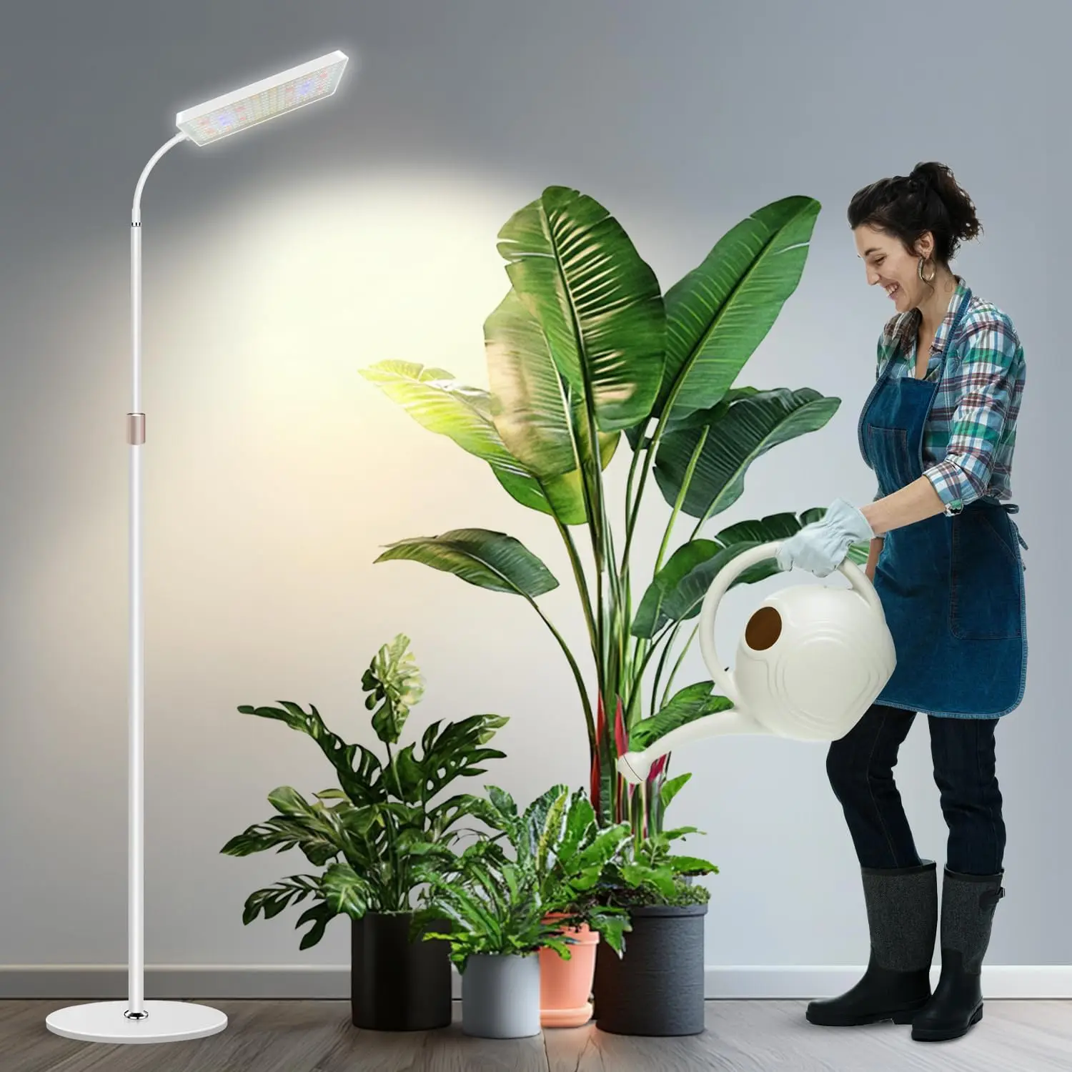 

Full Spectrum LED Grow Light for Indoor Plants, Adjustable Height 24-68 in, Timer & Modes for Large Tall Plants