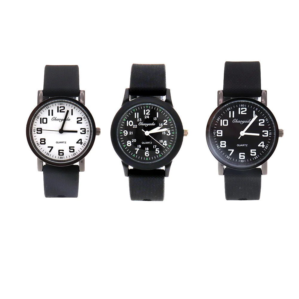 

3pcs/Lot Silicone Strap simple Watches Students Kids Sports Waterproof Quartz Watch Christmas Gifts
