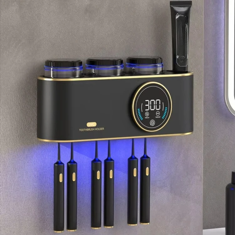 

Многофункциональный настенный умный держатель для электрической зубной щетки для ванной комнаты, стерилизатор, функция дезинфектора, дозатор зубной пасты