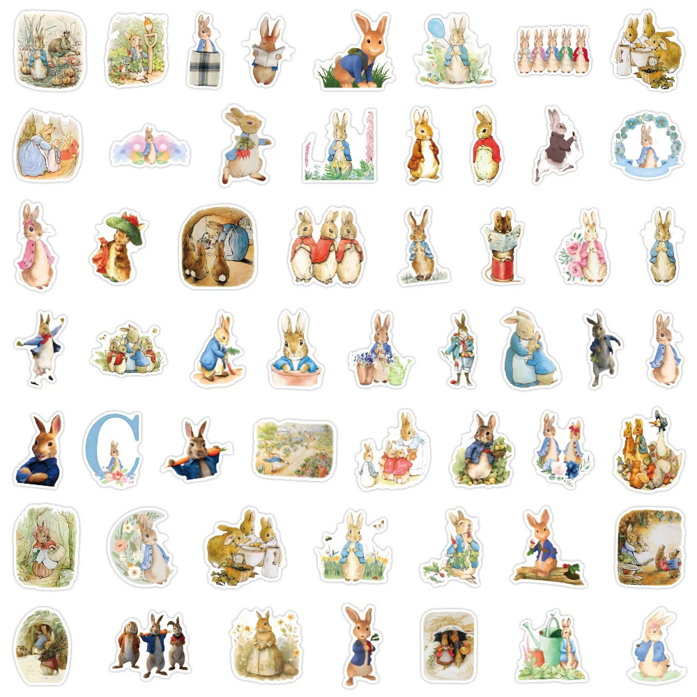 10/30/50pcs Roman Peter Rabbit Cartoon Stickers Waterdicht DIY Skateboard Helm Koelkast Auto Kawaii Decoratie sticker Decals Speelgoed