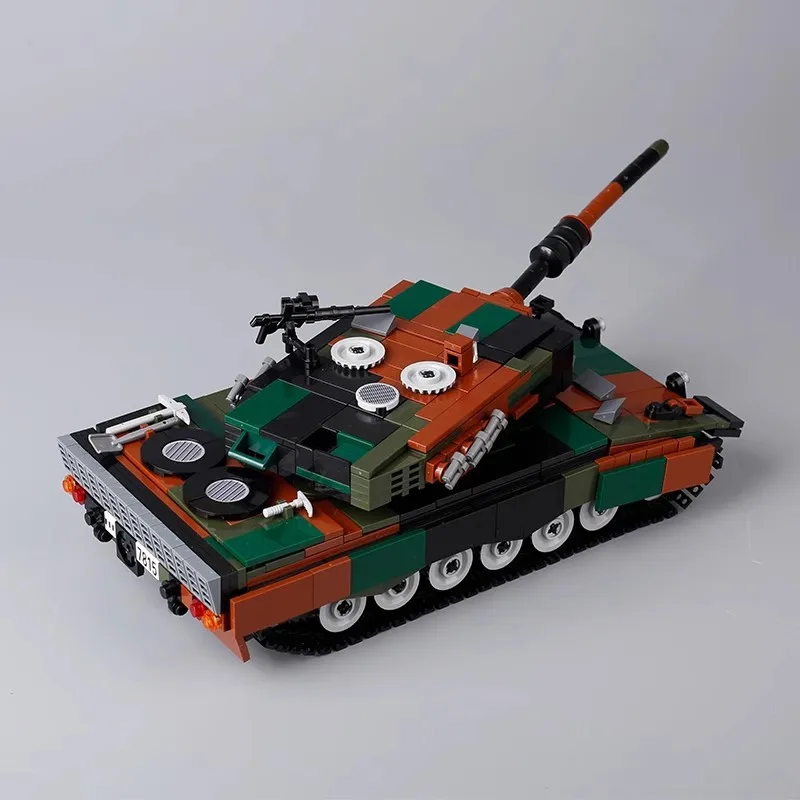 MOC Building Blocks Winter Camouflage German Leopard 2 Main Battle Tank Model Children\'s DIY Assembled Brick Toy Birthday Gift