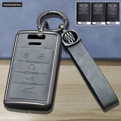 Zinc Alloy + Leather Car Key Case Cover For Cadillac CTS ATS 28T CTSV XTS DTS SLS SRX XLS STS Chevrolet C7 Corvette