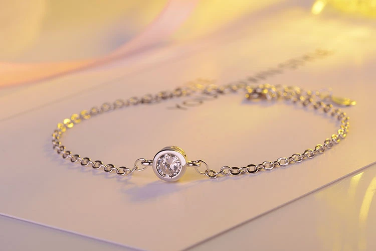 0.3 Carat Moissanite Bracelet 4mm D Color Single Moissanite Diamond S925 Sterling Silver Fine Jewelry For Women Trendy