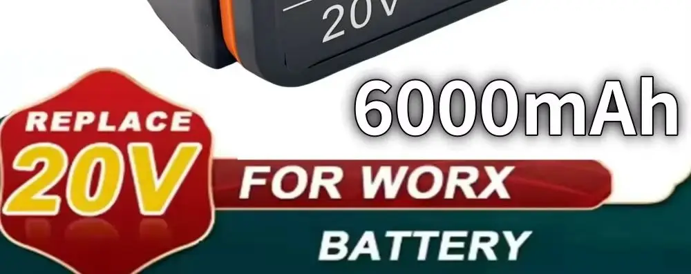 

6.0Ah Li-ion Battery 20V batteryFor Worx WA3551.1 WA3553.2 WX390 WA3572 WX367