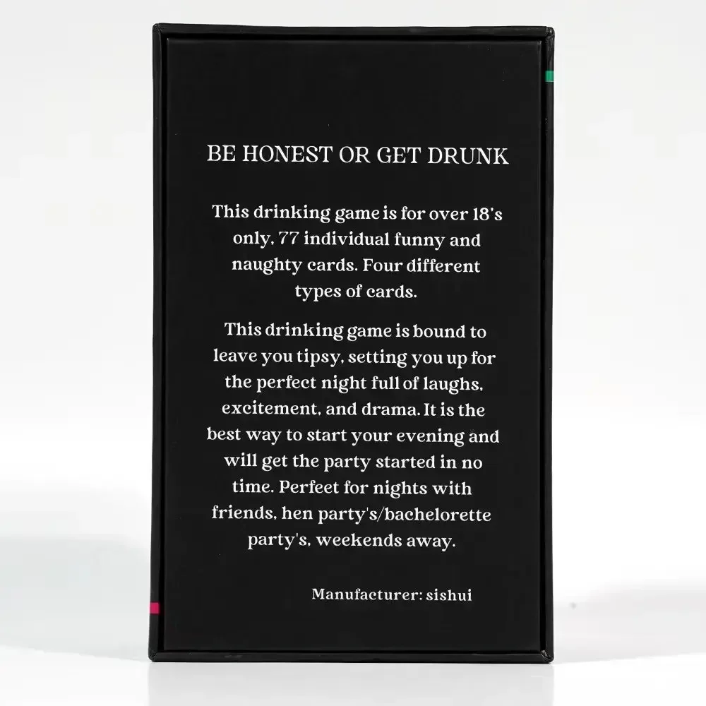 Be Honest or Get Drunkes Ultimate Adult Card Game 77 Cards Party Board Games in Box English Version Drink Card Game Board games