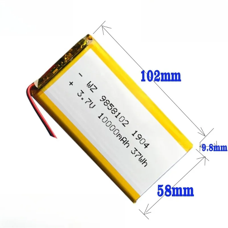 Brand New 10000mAh 3.8V 9858102 Li-Polymer Battery for Xiaomi Power Bank Navigator Tablet MID Batterie A-grade Battery Cell