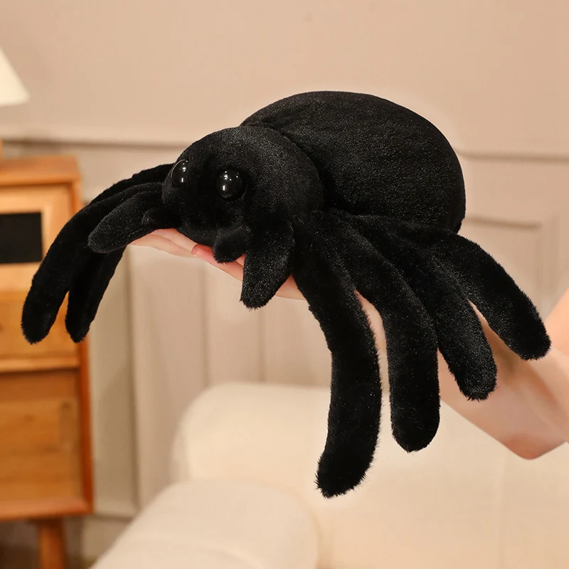 Black Spider Plush Toys Funny Prank Toy Simulated Spider Stuffed Doll Creative Home Decoration Toys Birthday Surprise Gifts