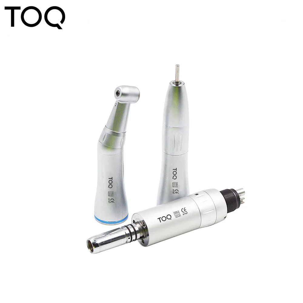 Dental Low Speed Handpiece Kit Air Turbine Straight Contra Angle Air Motor Inner Water Spray 2/4Holes
