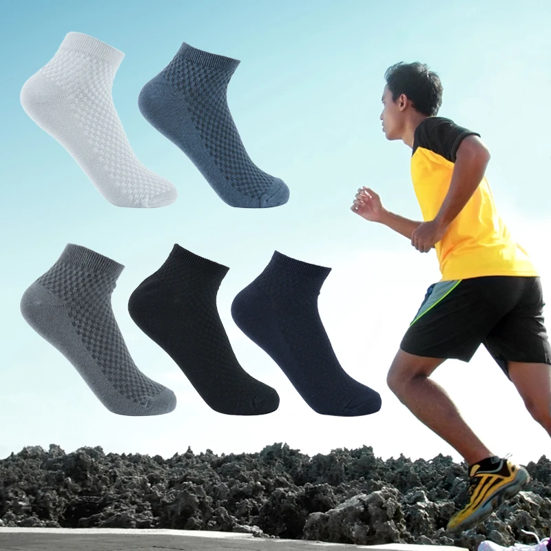 4 Pairs High Quality Men Fiber Socks Breathable Long Short Four Seasons Business Casual Male Funny Ankle Medium Tube Men\'s Sock