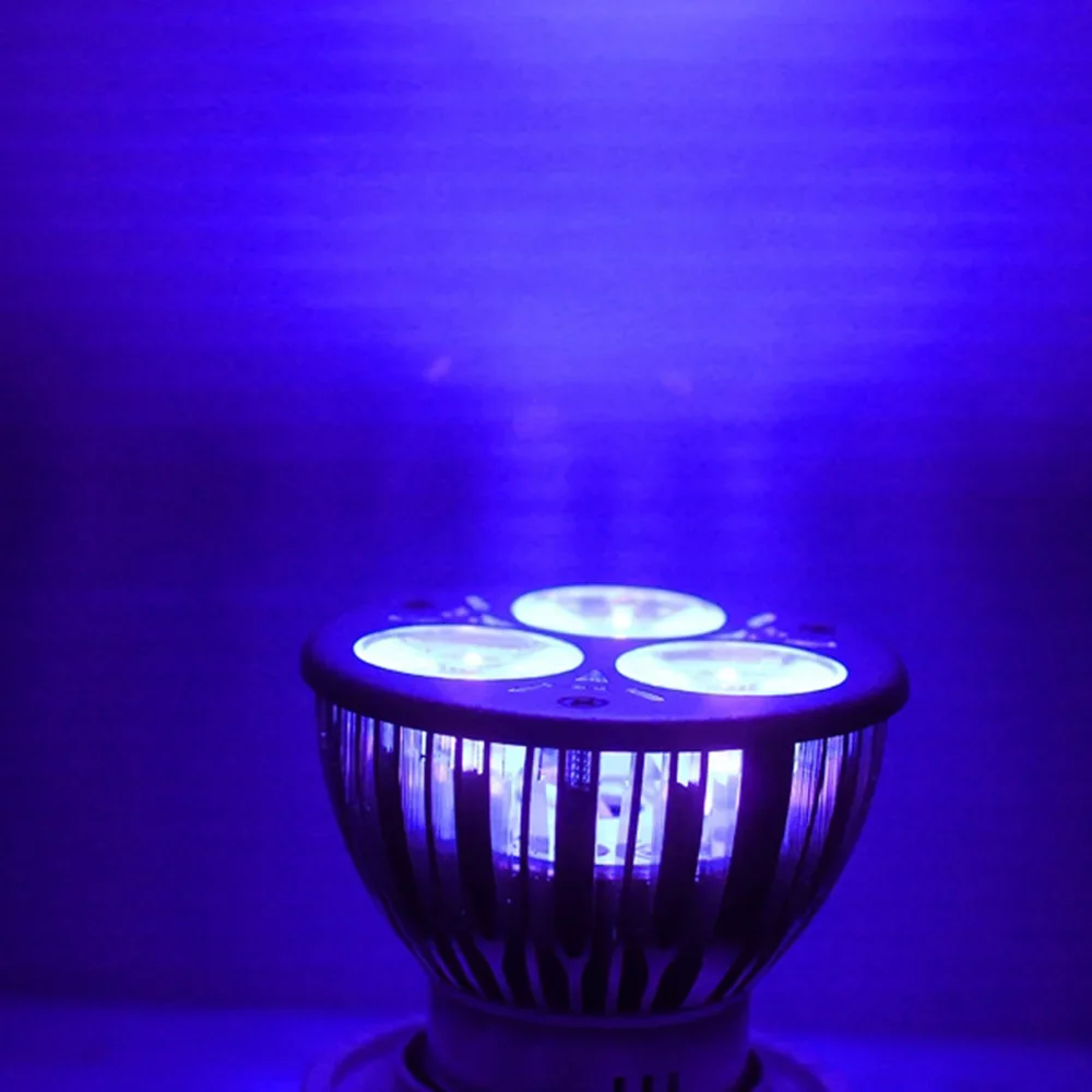 3W Led Blue Purple light E27/GU10/MR16 energy-saving UV Ultraviolet Blue Purple Light LED Bulb Lamp 85-265V/12V For Home Bedroom