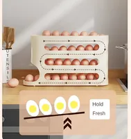 Automatic Scrolling Egg Rack Refrigerator Eggs Storage Box Holder Storage Box Egg Double-Layer Drawer-Type Eggs Box Kitchen