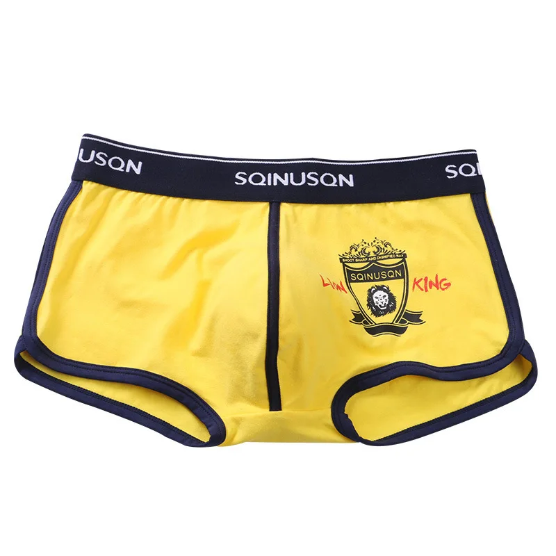 Boy Personalized Boxer Short College Student Sexy U Convex Pouch Underwear Fitted Cartoon Pattern Korean Version Cute Underpants