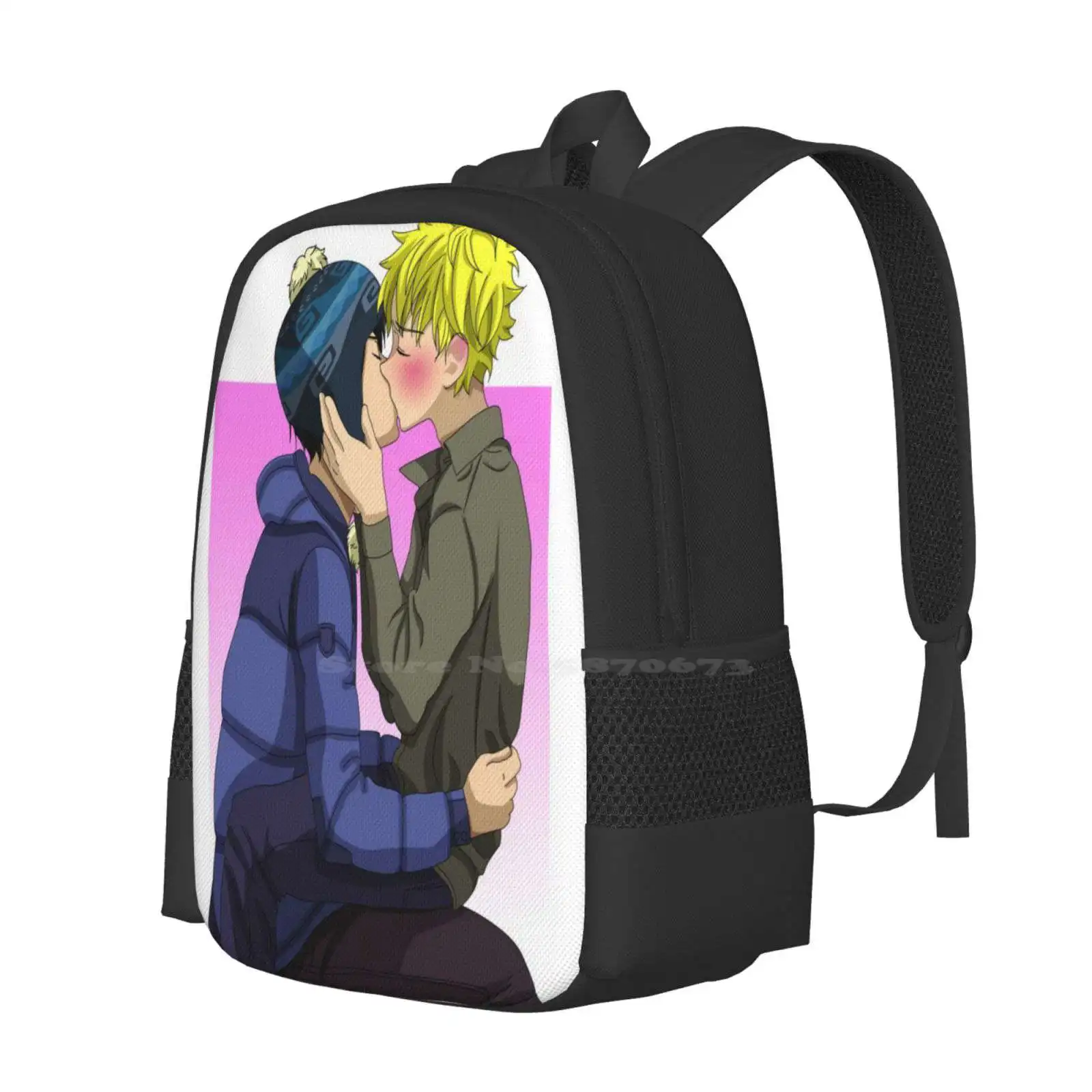 Creek Kiss-mochila escolar para estudiantes, bolsa de viaje para ordenador portátil, Sp Creek, Shelly, Tweek, Tweak, Fanart Kissing