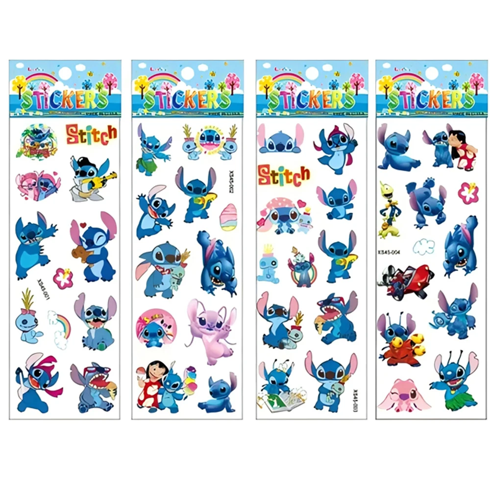 12 szt. Naklejki bąbelkowe Disney Cartoon Stitch Kawaii Anime 3D Puffy Hurtowe naklejki na laptopa telefon pamiętnik dla dzieci dziewczynka DIY zabawka naklejka prezent