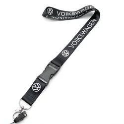 Porte-clés en nylon avec emblème d'impression, lanière, style noir, accessoires de moto, gadget automatique, cadeau de mode, Volkswagen VW Hurrad