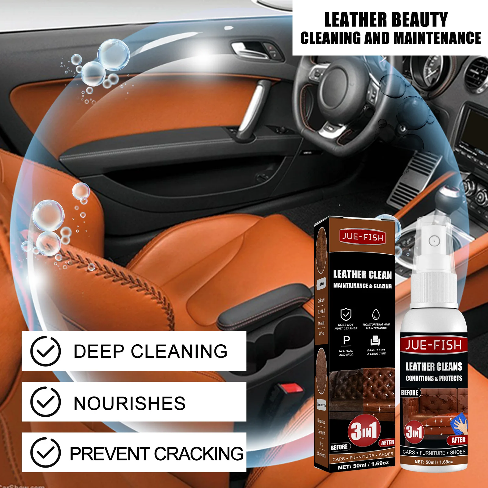 Couro Remodelação Cleaner, Universal, Restaura Automóvel Seat Superfícies Restaurando, Sofá Jacket, Gloss Couro, Lavagem Agente Livre