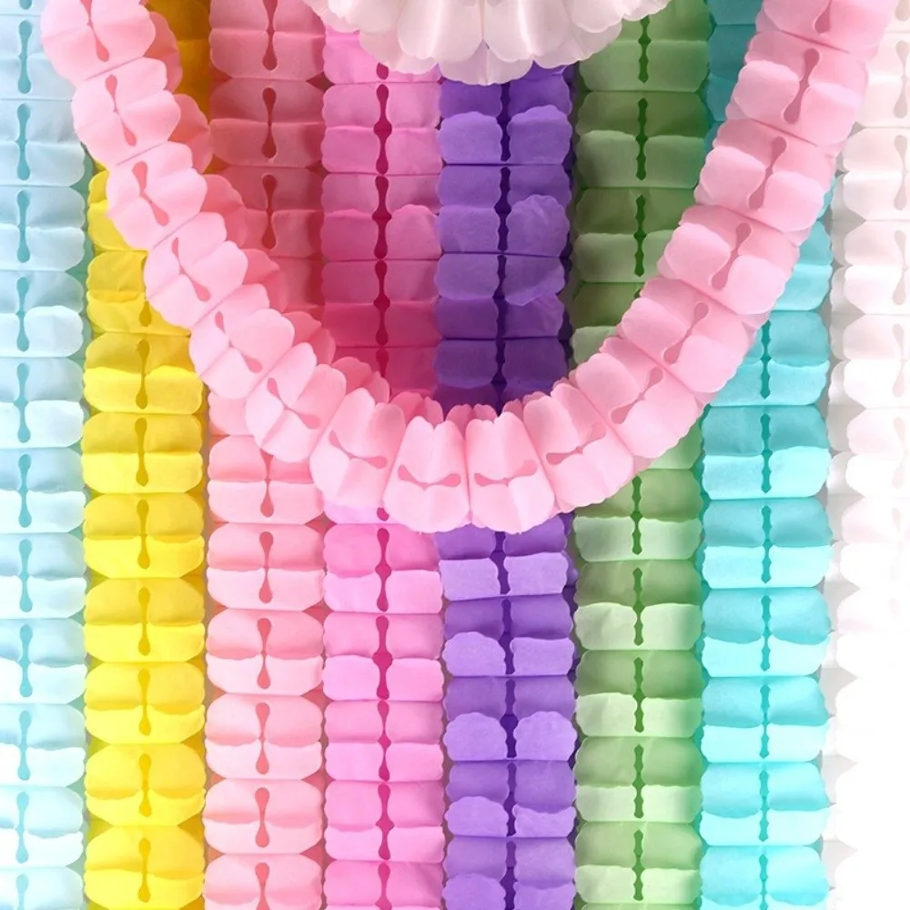 Party-Zubehör Mehrfarbige Papiergirlande 3 Meter Länge aus Papiermaterial Papier-Wimpelkette mit Blattdesign DIY-Dekoration für Hochzeit und Party