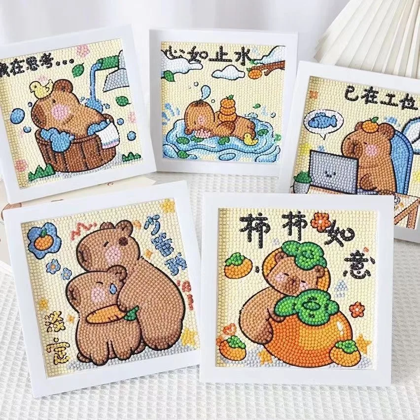 

Алмазная мозаика «Капибара»: Набор для творчества для детей, маленькие алмазные наклейки, мультяшные развивающие игрушки, подарки