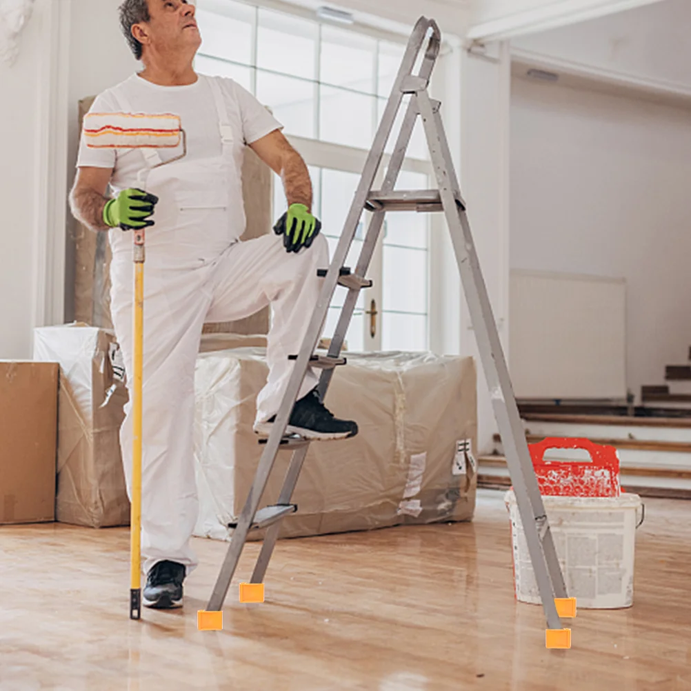 Cubiertas antideslizantes para pies, Base de escalera agrandada resistente al desgaste (negro), almohadilla, puf, pies retráctiles, cojín de goma para