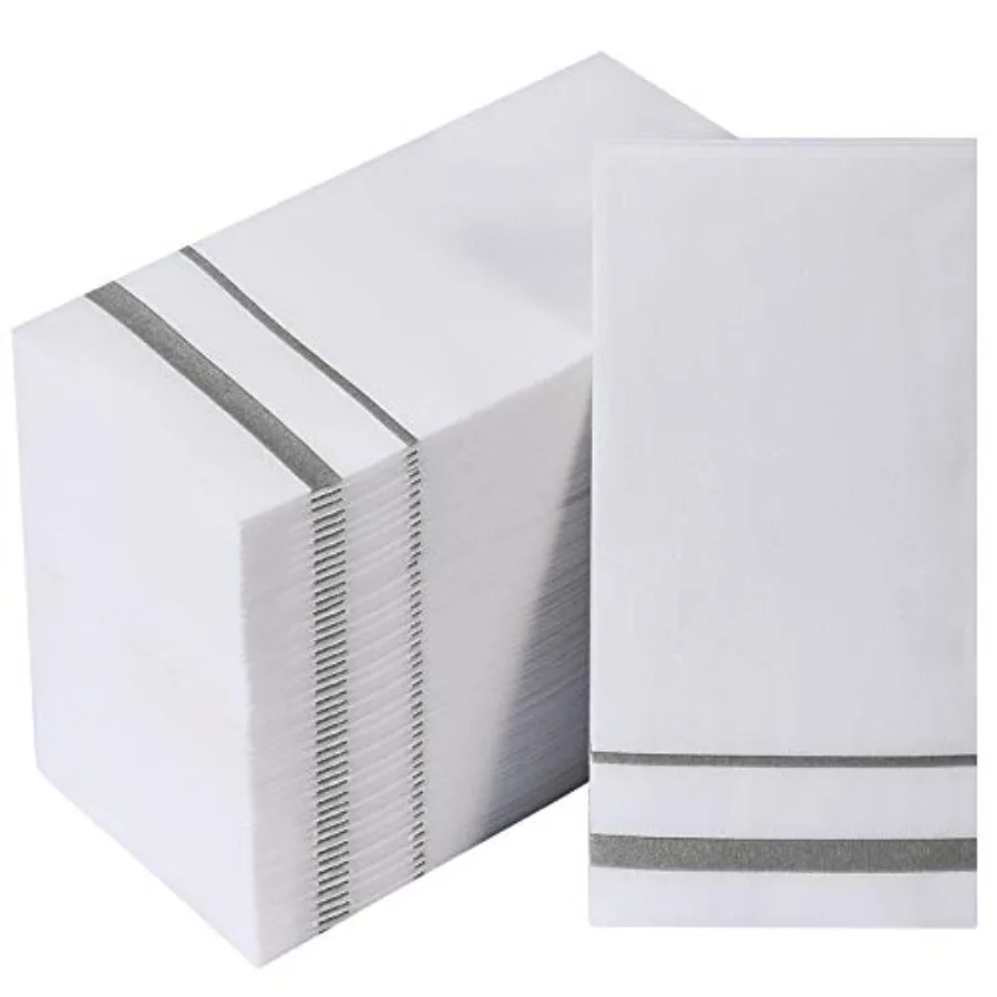 

200 Linen Feel Disposable Bathroom Napkins, Soft and Absorbent Paper Guest Towels, Cloth-Like Hand Towels Decorative Paper Napk