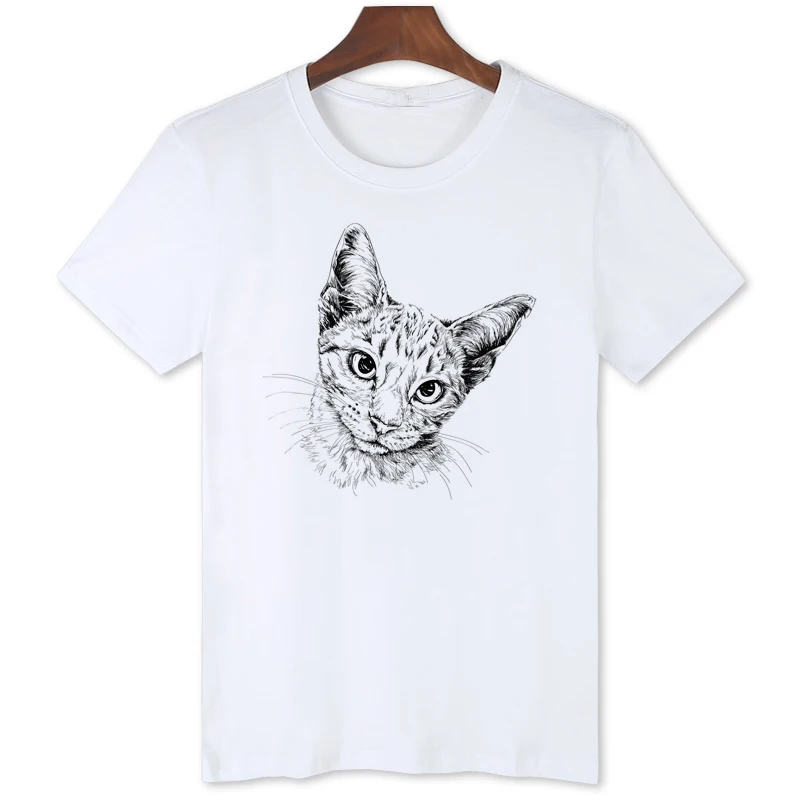 Sketch Cat T-shirt Men's Summer Fashion Clothes Hot Sale Brand New Casual Tshirt B1-188