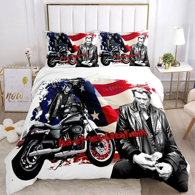 

Duvet Cover Rock Johnny Hallyday Pillowcase Bedding Set Boy Girl Bedroom Decoration Children Gift Single Double Large Size