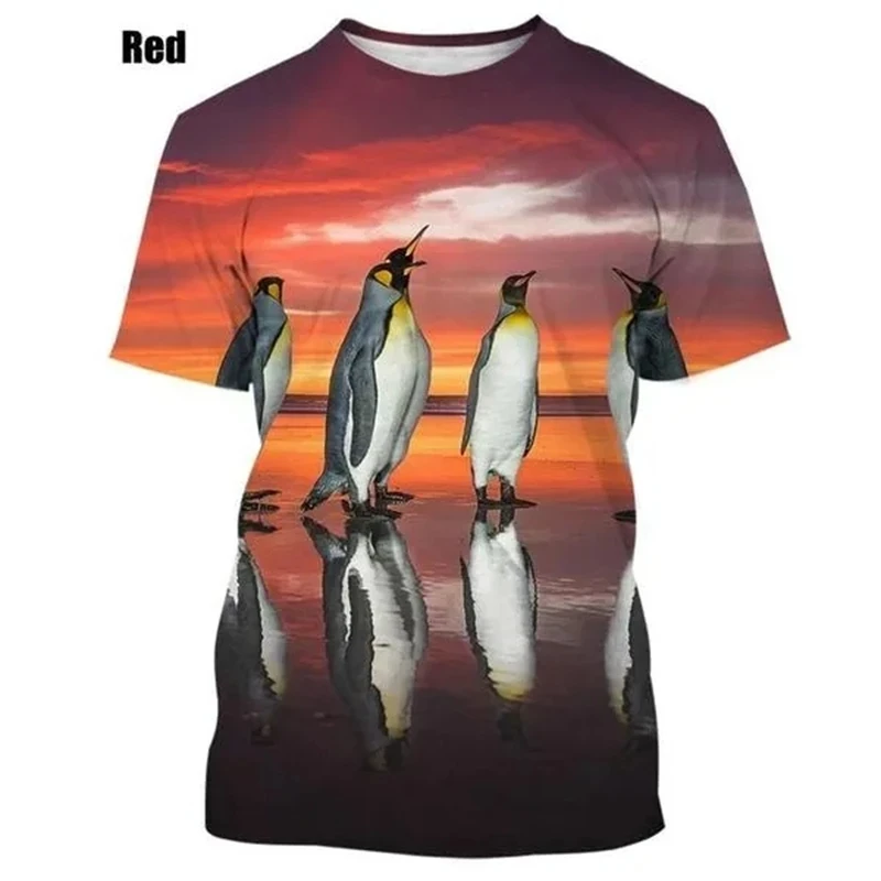 

Emperor Penguin Animal T Shirts for Men Fashion 3D Aptenodytes Forsteri Printed T-shirt Cool Cartoon Kids Short Sleeve Tee Shirt