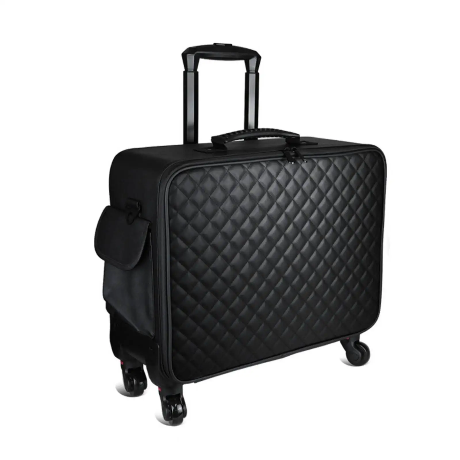 Rolling Makeup Case Professional Traveling Cart Trunk Quilted for Tattoo Artists