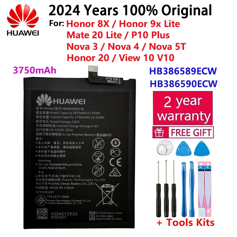 Batteria originale per Huawei Honor Mate Nova 2 3 5A 5C 6A 7 7C 7A 7X 8 8A 8C 8X P8 9 Y9 P9 10 P10 20 P20 Lite Pro Plus Batterie