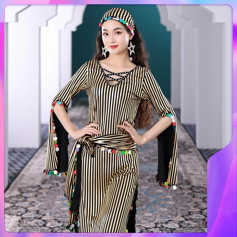 

Sexy Women Dance Wear Belly Dance Dress Professional Belly Dance Costume Fringe Baladi Robe Saidi Oriental Dancing Clothes